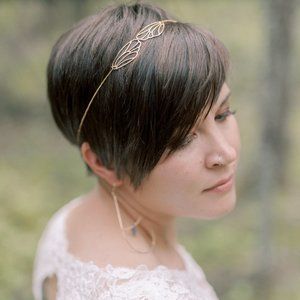 Wedding headpiece -18 k gold plated chain